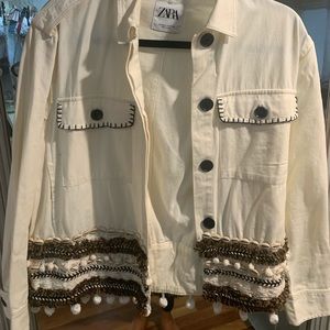 Zara white jacket with details